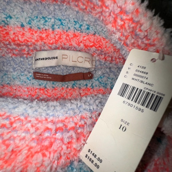 Anthropologie Pilcro Sweater Womens 10 Selene Fair Isle Nordic Stretch Boxy Fit - Picture 4 of 10